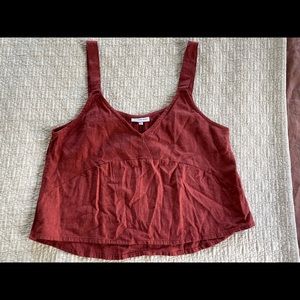 Linen crop tank